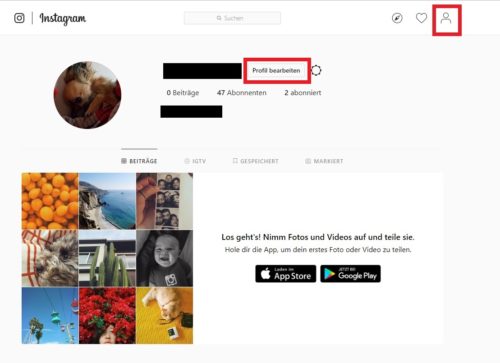Instagram-Profil bearbeiten