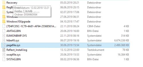 Die Auslagerungsdatei in Windows 10