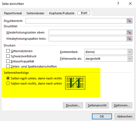 Seitenreihenfolge für die richtige Seitenzahl anpassen