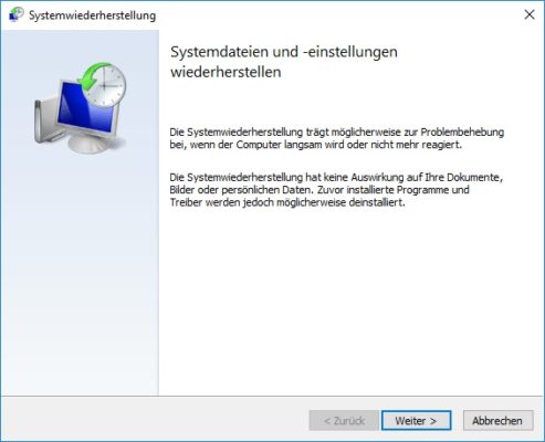 Betriebssystem startet nicht: Systemwiederherstellung unter Windows 10
