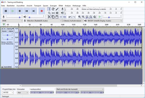 Musik schneiden mit Audacity