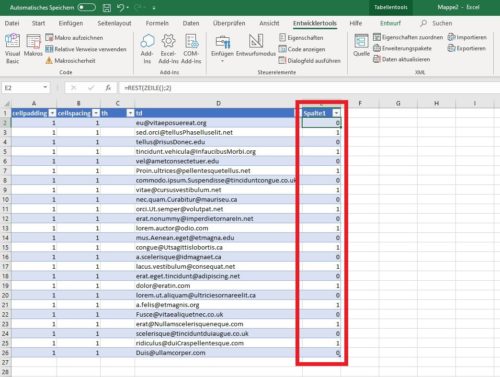 Jede zweite Zeile in Excel ohne Makro löschen: Hilfsspalte anlegen und Formeln eingeben