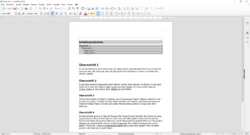 LibreOffice Inhaltsverzeichnis mit Hintergrundfarbe