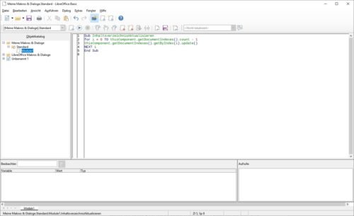 Neues Makro in LibreOffice erstellen