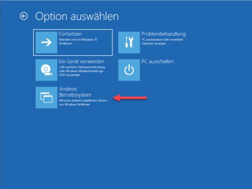 Anderes System starten