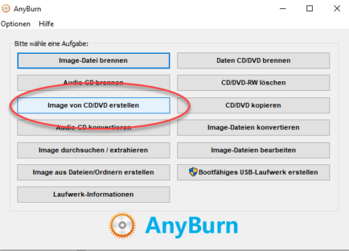 Anyburn kann ISO-Dateien erstellen