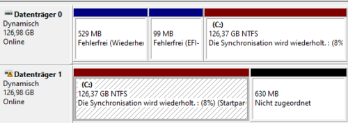 Synchronisationsstatus für den Software-RAID