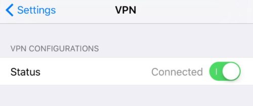 iPhone VPN verbunden