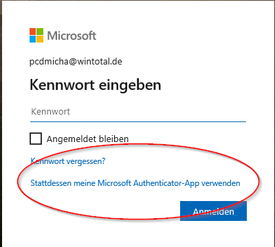 Bei Microsoft mit der Microsoft-Authenticator-App anmelden