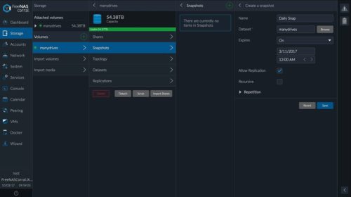 Snapshot in FreeNAS erstellen