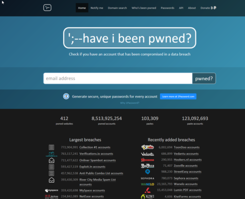 haveibeenpwned zeigt an, ob Ihre Daten gestohlen wurden