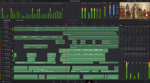 Screenshot von Fairlight in DaVinci Resolve