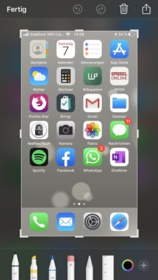 Screenshot mit dem iPhone erstellt