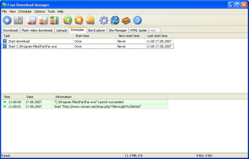 Screenshot des Free Download Manager Scheduler