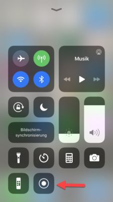 iphone Screen Recordering aktivieren