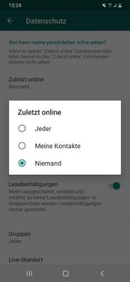 Zuletzt online in WhatsApp einstellen