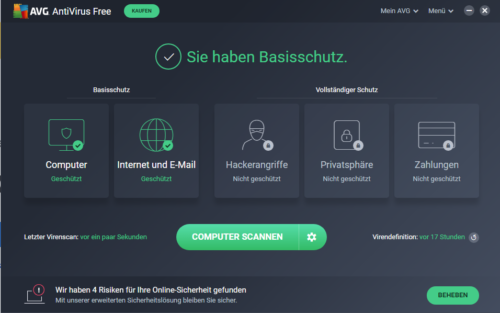 Antivirus kostenlos mit AVG AntiVirus Free Edition