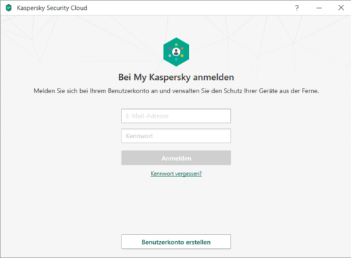 Anmeldung my Kaspersky