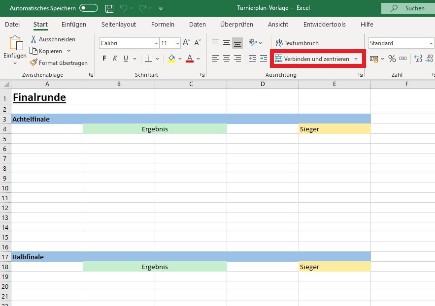 Kostenloser Excel Turnierplan Anleitung Vorlage Zum Download
