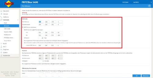 Fritzbox DHCP aktivieren