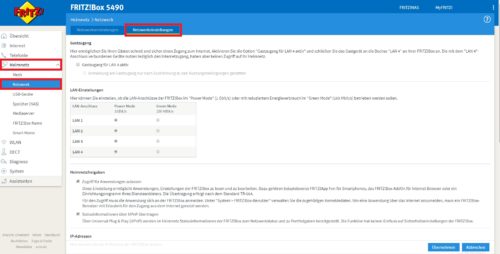 DHCP Einstellungen in der Fritzbox aufrufen