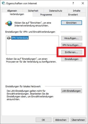 VPN entfernen in Windows 10 deutsch