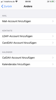 Anderen Account wie GMX auf dem iPhone einrichten