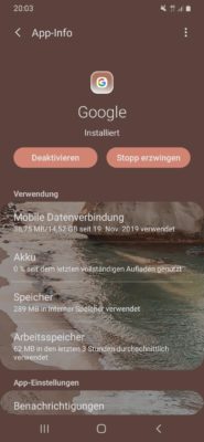 Google Sucher und Browser deaktivieren Android