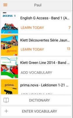 Screenshot der Phase6 Vokabel Lern App
