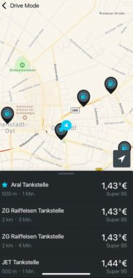 Günstige Tankstellen finden mit der Pace Drive Tank App
