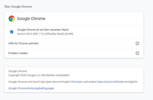 Chrome Update Einstellungen