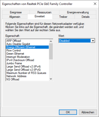 Energy-Efficient-Ethernet abschalten