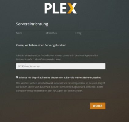 Plex Media Server deutsch einrichten
