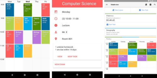 Screenshots der TimeTable Stundenplan App