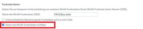 WLAN Sicherheit: SSID auf einer Fritzbox ausblenden