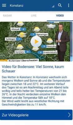 Video-Anzeige in der wetter.com App nicht ohne Werbung