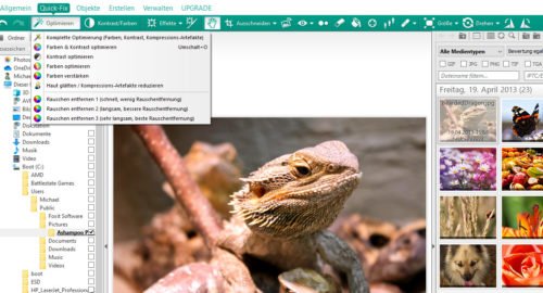 Funktionen zur Bildbearbeitung in Ashampoo Photo Commander Free