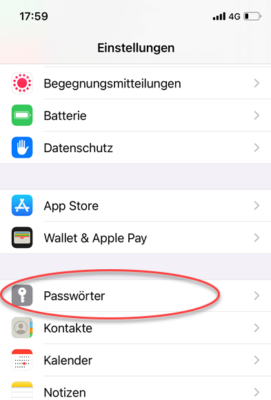 Passwortverwaltung unter iOS