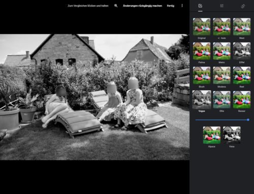 Bildbearbeitung im Browser über Google Photos