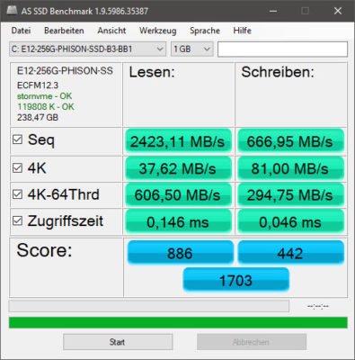 Schreib- und Leseraten von SSD