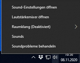 Sound-Einstellungen in Windows 10