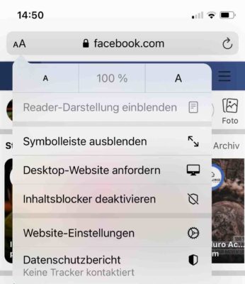 Desktop-Version von Facebook anfordern