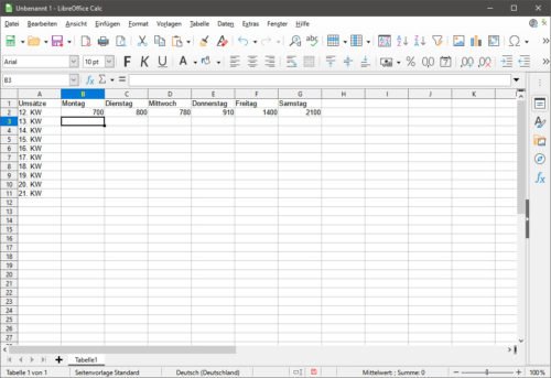 LibreOffice Calc erstellt und bearbeitet ods-dateien