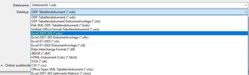 ODS in XLSX umwandeln