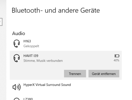 bluetooth windows 10: Bluetooth-Gerät trennen oder entfernen