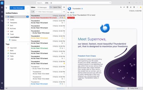 Mozilla Thunderbird ist unter den freien Mailclients für uns die erste Wahl.