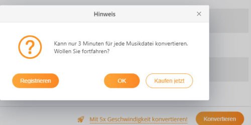 Hinweis auf die Pro-Version vom Spotify Music Converter.