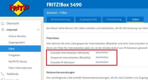 Internetseite sperren auf der Fritzbox