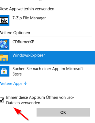 ISO-Datei mit Windows-Explorer öffnen
