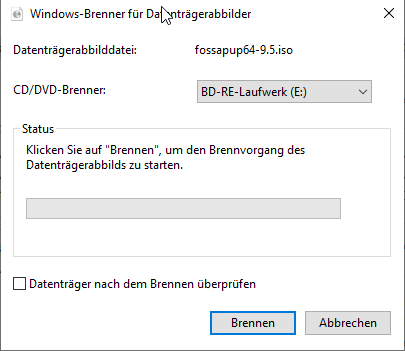 Windows-Brenner für Datenträgerabbilder